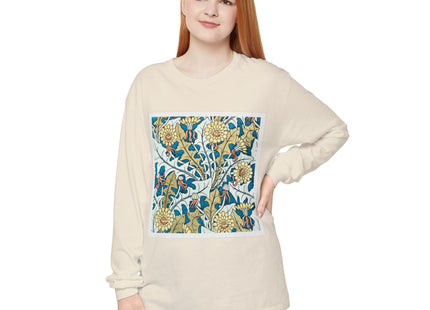 Art Nouveau Dandelion Flower Garment-dyed Long Sleeve T-Shirt