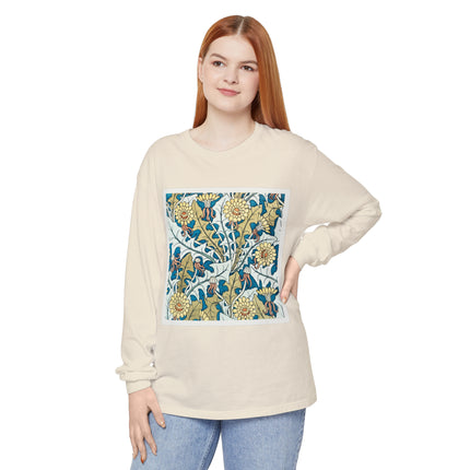 Art Nouveau Dandelion Flower Garment-dyed Long Sleeve T-Shirt