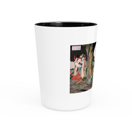 Mitsukuni Defying the Skeleton Spectre by Utagawa Kuniyoshi Ceramic Shot Glass