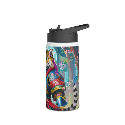 Cyberpunk Leopard Stainless Steel Water Bottle