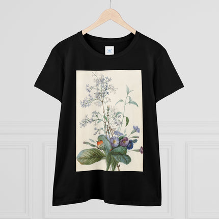A Bouquet of Flowers with Insects by Pierre Joseph Redouté Women's Midweight Cotton Tee