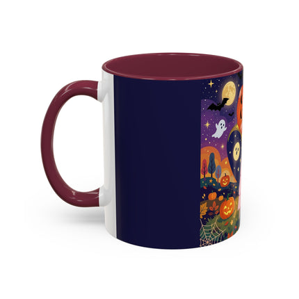 🎃🐈‍⬛ The Pumpkin Moon Embrace Colorful Mug – Whimsical Halloween Charm