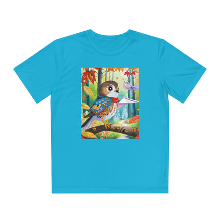 Baby Hawk Plays in Forest Youth Competitor Tee