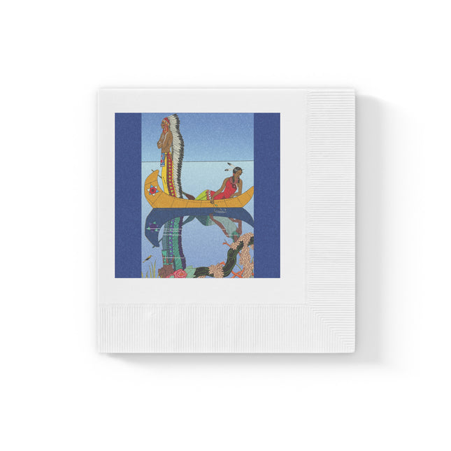 Le long du Missouri by George Barbier White Coined Napkins