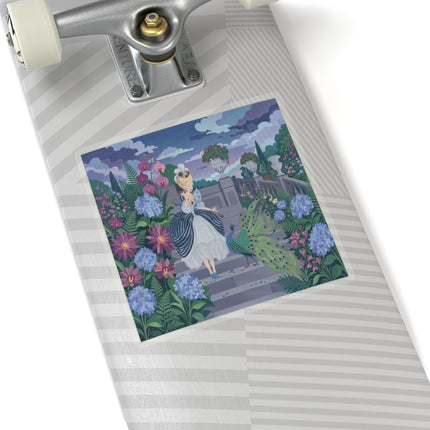 🦚🌸 The Peacock Garden Terrace Kiss-Cut Stickers – Art Deco Floral Elegance