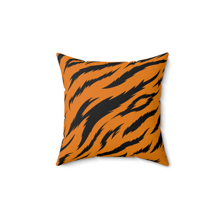 Classic Tiger Print Spun Polyester Square Pillow