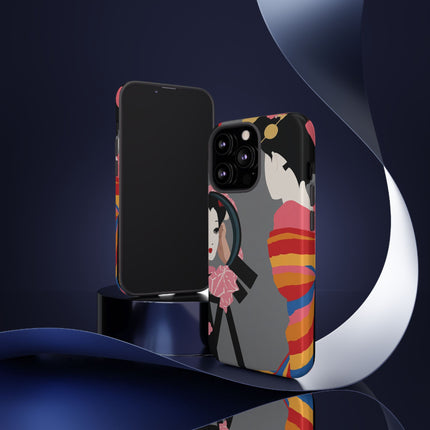 Geisha Mirror Phone Case – Elegant Reflection & Timeless Beauty