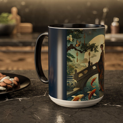 Moonlit Bridge Gentleman Colorful Mug – Imperial Serenity & Moonlit Harmony