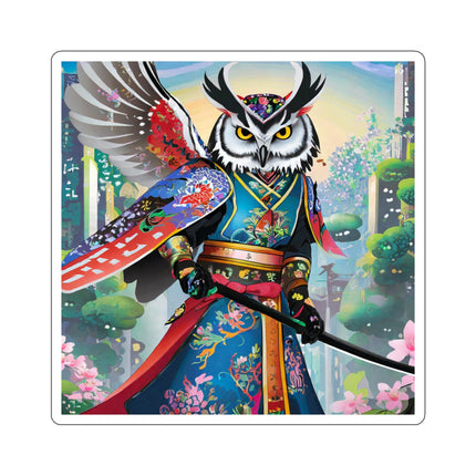 Cyberpunk Samurai Owl Kiss-Cut Stickers (4 Sizes)