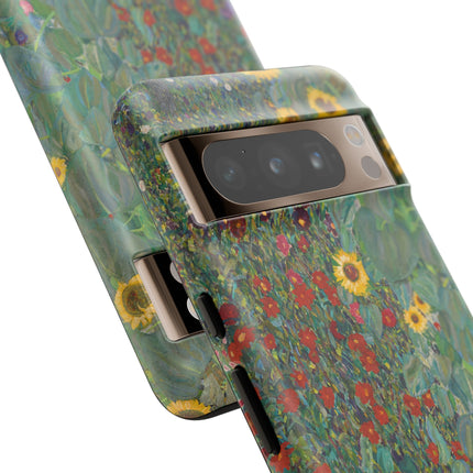 Farm Garden with Sunflowers by Gustav Klimt Phone Cases