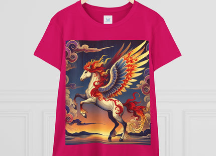 Flame-Winged Horse at Sunset Women's Midweight Cotton Tee