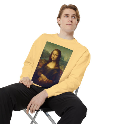 Mona Lisa by Leonardo da Vinci Unisex Garment-Dyed Sweatshirt