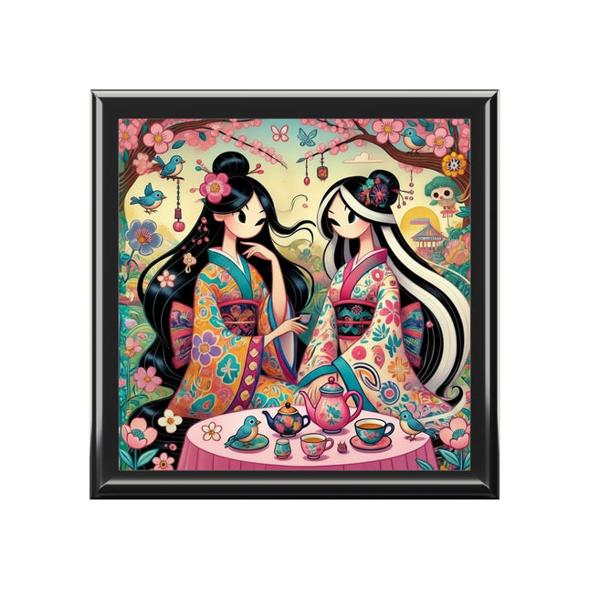 Cherry Blossom Tea Fairies Jewelry Box – Whimsical Kimono Tea Ritual
