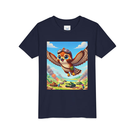 Red-Tailed Hawk in Battle Youth Short Sleeve Tee
