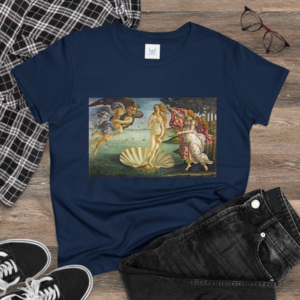 Birth of Venus by Sandro Botticelli Women's Midweight Cotton Tee