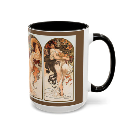 The Seasons by Alphonse Maria Mucha Colorful Mugs (11oz, 15oz)