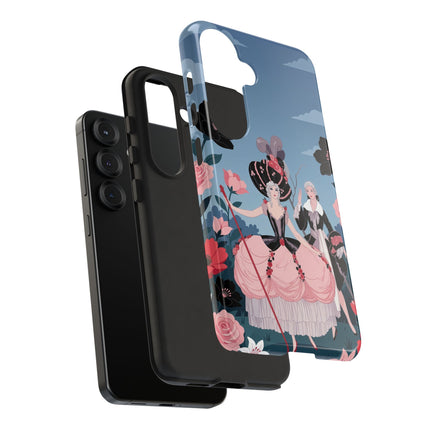 🌹🎭 The Rose Masquerade Promenade Phone Case – Art Deco Floral Elegance