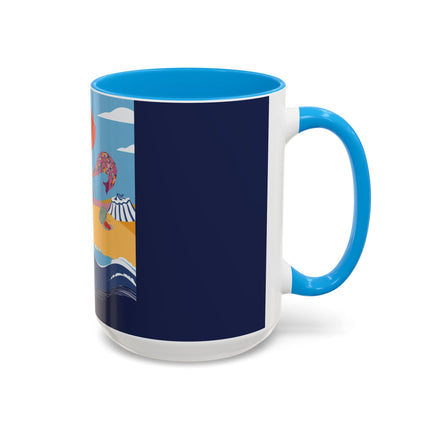 Beachside Promenade Colorful Mugs – Chic Summer Stroll & Coastal Glamour