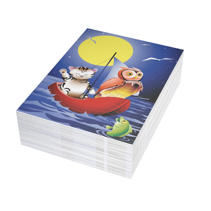 Embarking on a Moonlit Journey Greeting Cards (1, 10, 30, and 50pcs)