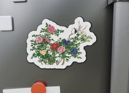 Peonies and Birds by Okamoto Shuki Die-Cut Magnets (5 Sizes)