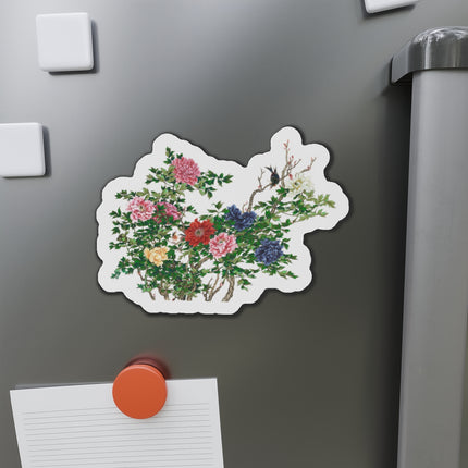 Peonies and Birds by Okamoto Shuki Die-Cut Magnets (5 Sizes)