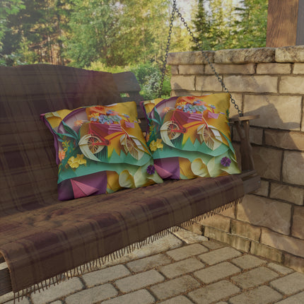 Origami Bicycle Outdoor Pillows