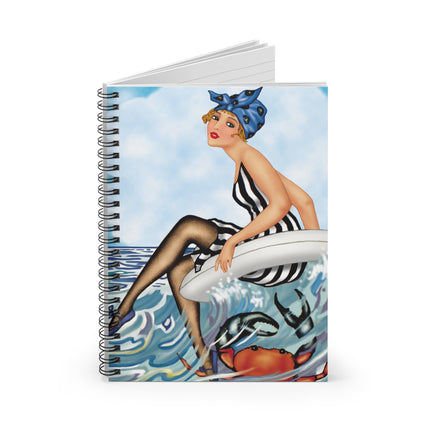 Playful Waves and Fashion Follies Spiral Notebook - Ruled Line
