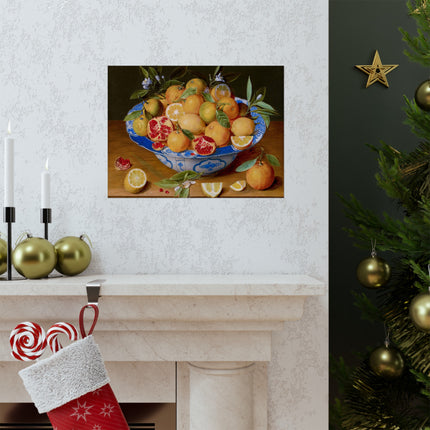 Still Life with Lemons, Oranges, and a Pomegranate by Jacob van Hulsdonck Matte Horizontal Posters