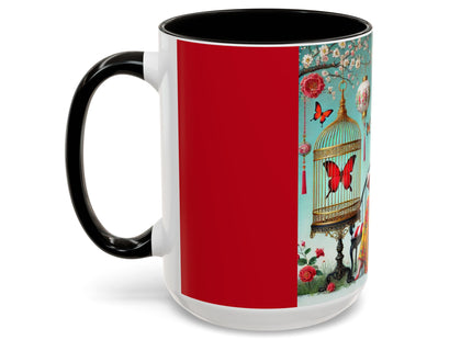 Reading in a Painted Garden Colorful Mugs (11oz, 15oz)