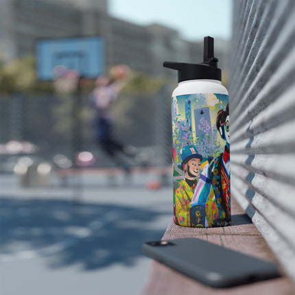 Cyber Punk Robots Stainless Steel Water Bottle