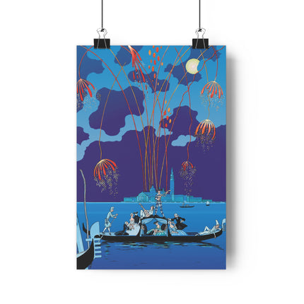 Fireworks in Venice by George Barbier Giclée Art Print