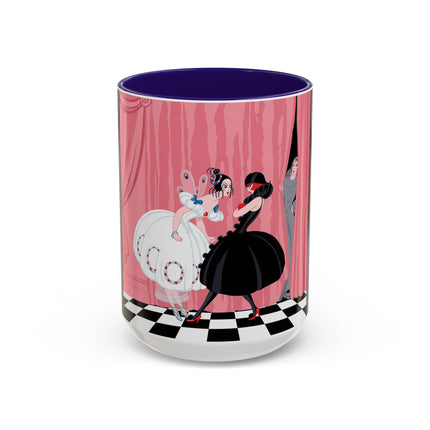 The Ladies Behind The Velvet Curtain Colorful Mugs – Art Deco Theatrical Elegance