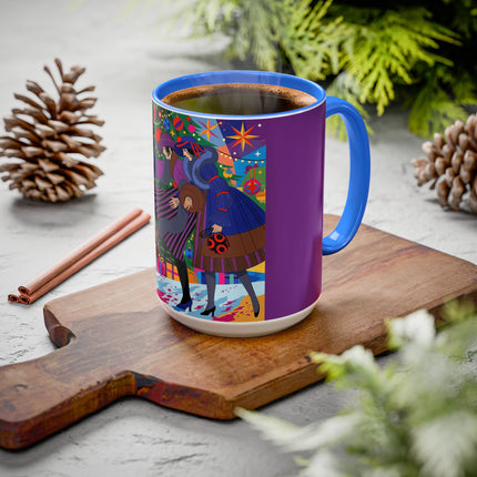 🎄✨ Christmas Among The Twinkling Trees Colorful Mug – Art Deco Holiday Fantasy