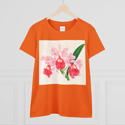 Cattleya gigas by Jean Jules Linden Women's Midweight Cotton Tee