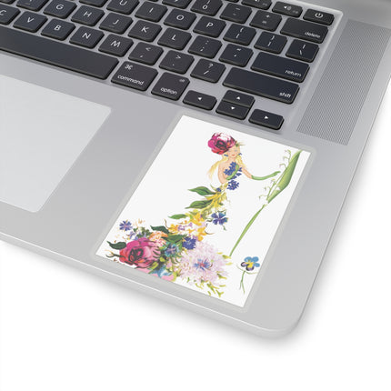 Blooming Splendor: A Floral Transformation Kiss-Cut Stickers (4 Sizes)