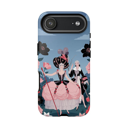 🌹🎭 The Rose Masquerade Promenade Phone Case – Art Deco Floral Elegance