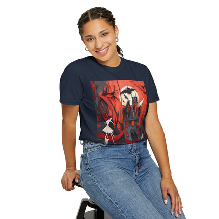 Halloween Night Scene Unisex Garment-Dyed T-shirt