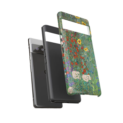 Farm Garden with Sunflowers by Gustav Klimt Phone Cases