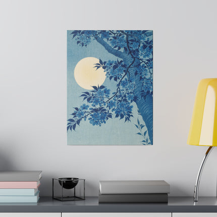 Blossoming Cherry on a Moonlit Night by Ohara Koson – Japanese Serenity