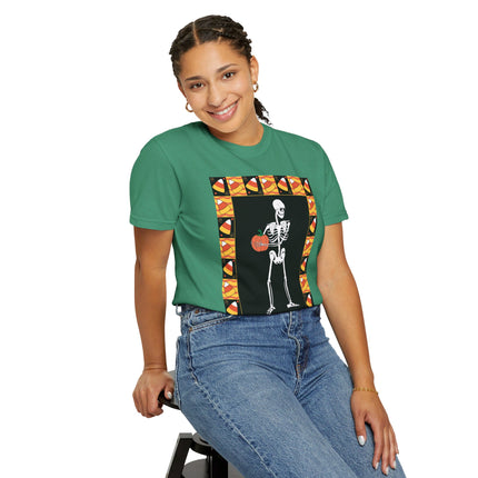 Candy Corn Skeleton Unisex Garment-Dyed T-shirt