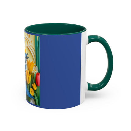 Blue Jays in a Spring Garden Colorful Mugs (11oz, 15oz)