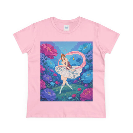 🦋🌸 The Butterfly Garden Ballet Cotton Tee – Art Deco Floral Whimsy