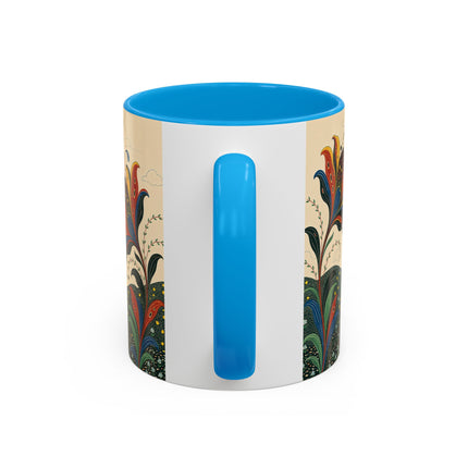🌺🦋 The Enchanted Floral Voyage Colorful Mug – Art Deco Botanical Whimsy