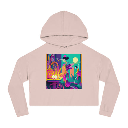 Dance of the Skeleton Ballerinas Women’s Cropped Hooded Sweatshirt