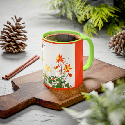 Aquilegia Flowers by Tanigami Kônan Colorful Mugs (11oz, 15oz)