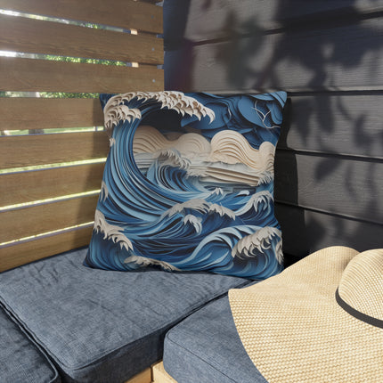 Dramatic Ocean with Crashing Waves Outdoor Pillows
