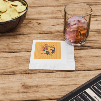 The Bewitching Ride White Coined Napkins