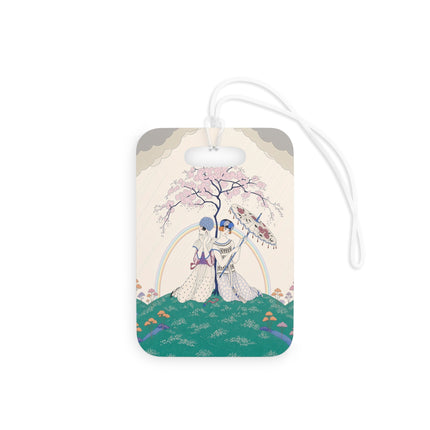 🌈☂️ Beneath The Rainbow Tree Luggage Tag – Art Deco Spring Fantasy
