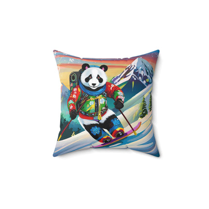 Cyberpunk Panda Spun Polyester Square Pillow