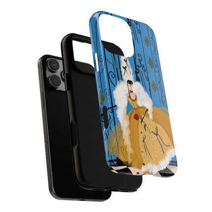 🎭🌹 The Lady At The Masquerade Gates Phone Case – Art Deco Fashion Illustration